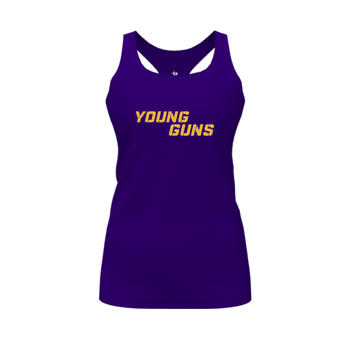[FT0TRBPP-FYS-LOGO1] Decker Racerback Tank Top (Female Youth S, Purple, Logo 1)