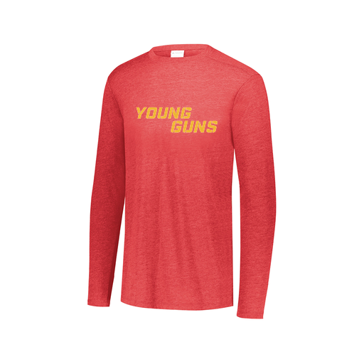 [FTLCUBRD-AXS-LOGO1] Decker Men's Tri-Blend T-Shirt - Long Sleeve (Adult XS, Red, Logo 1)